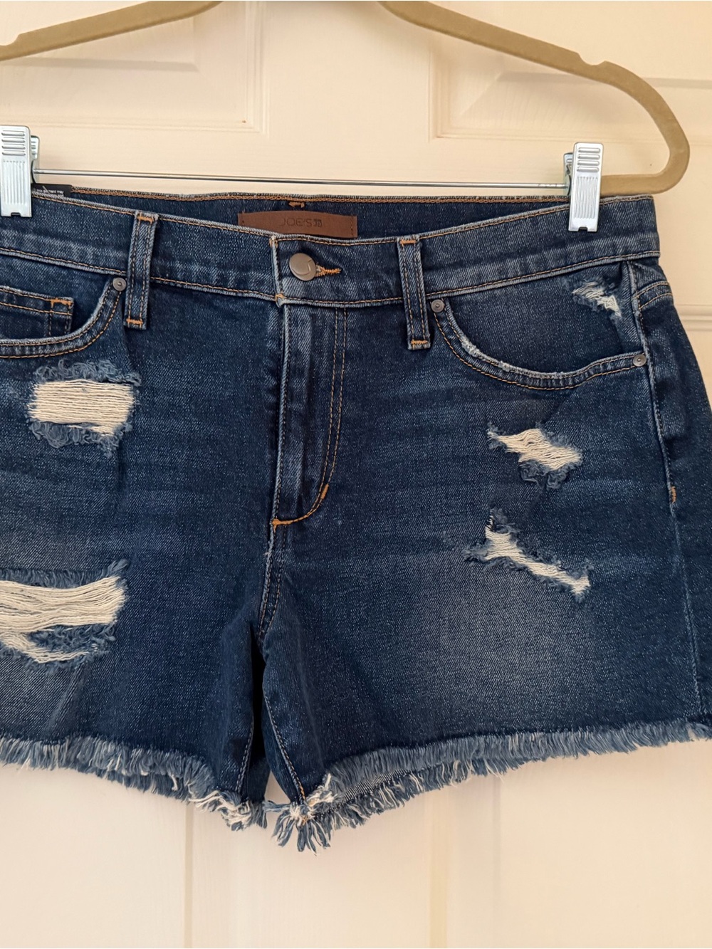 Joe's Jeans Dark Blue Distressed Denim Shorts